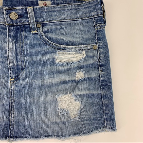 Ag Adriano Goldschmied Kate Mini Skirt in 16 Years Thrasher Blue Denim, 26 - Picture 12 of 16
